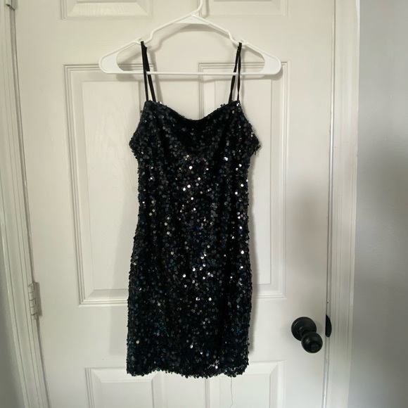 wild fable Dresses Black Sequins Mini Dress Poshmark